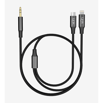 A204 2'si 1 Arada 3.5mm Aux Çıkışlı Type-C ve Lightning Ses Kablosu | 