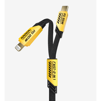 K475 Mecha Stil 120cm 65W+20W USB-C → Type-C + Lightning PD Hızlı Şarj