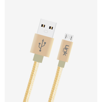 K542 Safe 30cm Metal Başlı Örgülü USB Mikro Powerbank Şarj Kablosu | L