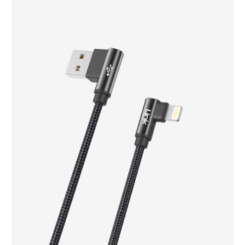K593 Gaming 90° Derece Metalik Başlıklı 1500mm 3A Örgülü Lightning Şar