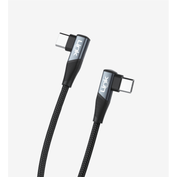 K595 Gaming 90° Derece Metalik Başlıklı 1500mm 3A 60W Örgülü Tip-C Tip