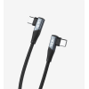 K595 Gaming 90° Derece Metalik Başlıklı 1500mm 3A 60W Örgülü Tip-C Tip