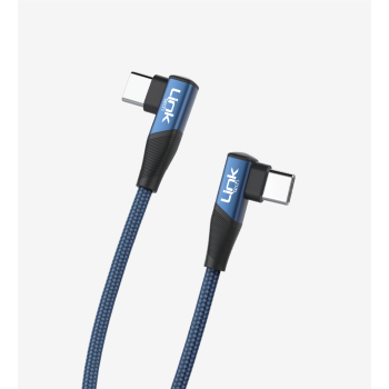 K595 Gaming 90° Derece Metalik Başlıklı 1500mm 3A 60W Örgülü Tip-C Tip
