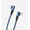 K595 Gaming 90° Derece Metalik Başlıklı 1500mm 3A 60W Örgülü Tip-C Tip