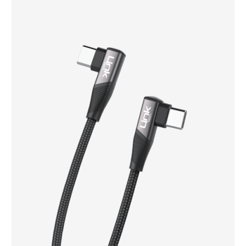 K595 Gaming 90° Derece Metalik Başlıklı 1500mm 3A 60W Örgülü Tip-C Tip