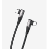 K595 Gaming 90° Derece Metalik Başlıklı 1500mm 3A 60W Örgülü Tip-C Tip