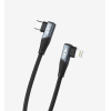 K596 Gaming 90° Derece Metalik Başlıklı 1500mm 3A 27W Örgülü Tip-C Lig