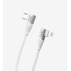 K596 Gaming 90° Derece Metalik Başlıklı 1500mm 3A 27W Örgülü Tip-C Lig