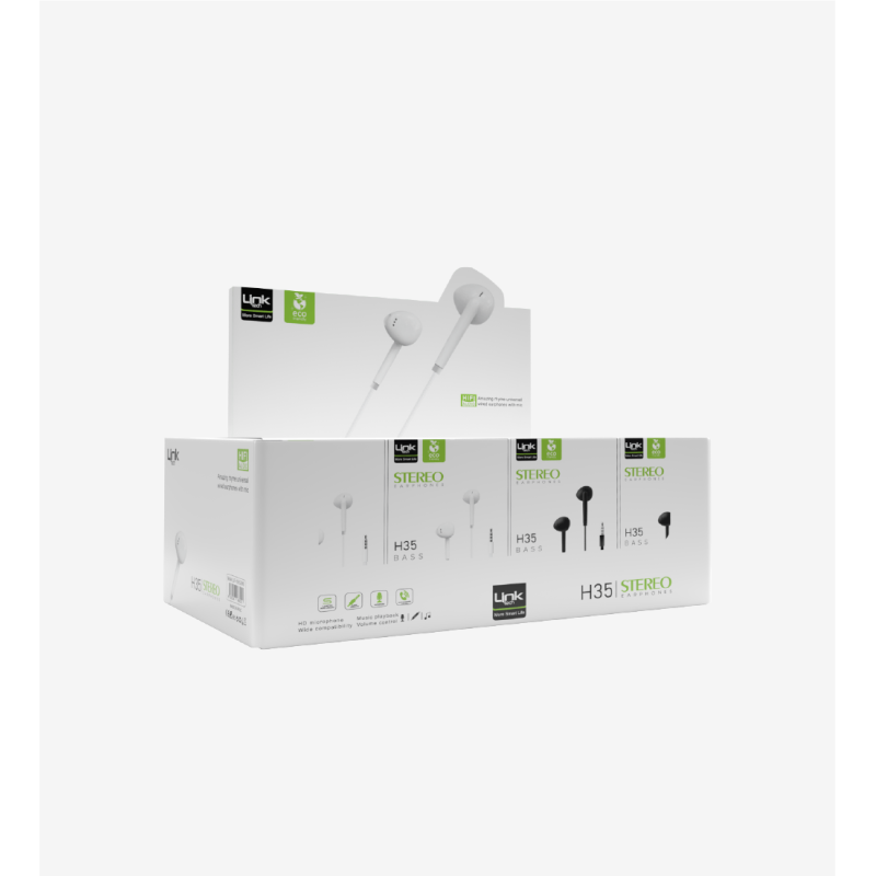 H35 Kulak İçi Mikrofonlu Kablolu Kulaklık 40'lı Paket | LinkTech
