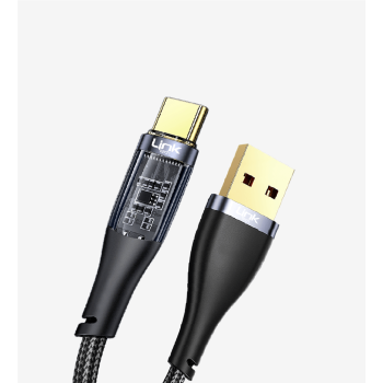 K671 Şeffaf 130cm 3A USB-A → Tip-C Data Kablosu