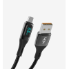 K681 Dijital Göstergeli PD 66W Çinko Başlı USB-A Tip-C Şarj Kablosu