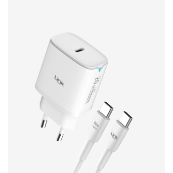 C307 Safe USB-C to USB-C Kablolu 20W Hızlı Şarj Cihazı | LinkTech