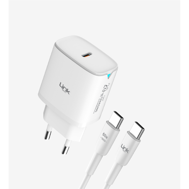 C307 Safe USB-C to USB-C Kablolu 20W Hızlı Şarj Cihazı | LinkTech