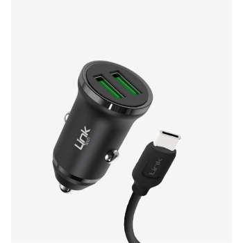 C483 Çevre Dostu 12W Tip-C Kablolu Araç Şarj Aleti | LinkTech