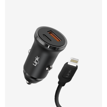 C485 Çevre Dostu Çift PD 20W Lightning Kablolu Araç Şarj Aleti | LinkT