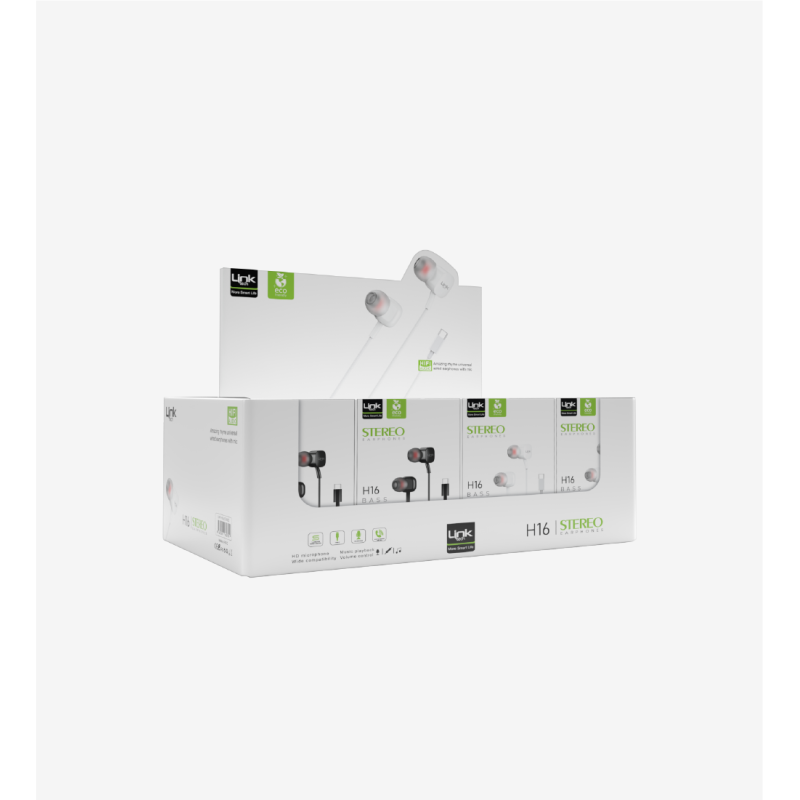 H16 Kulak İçi Kablolu Mikrofonlu Kulaklık 40'lı Paket