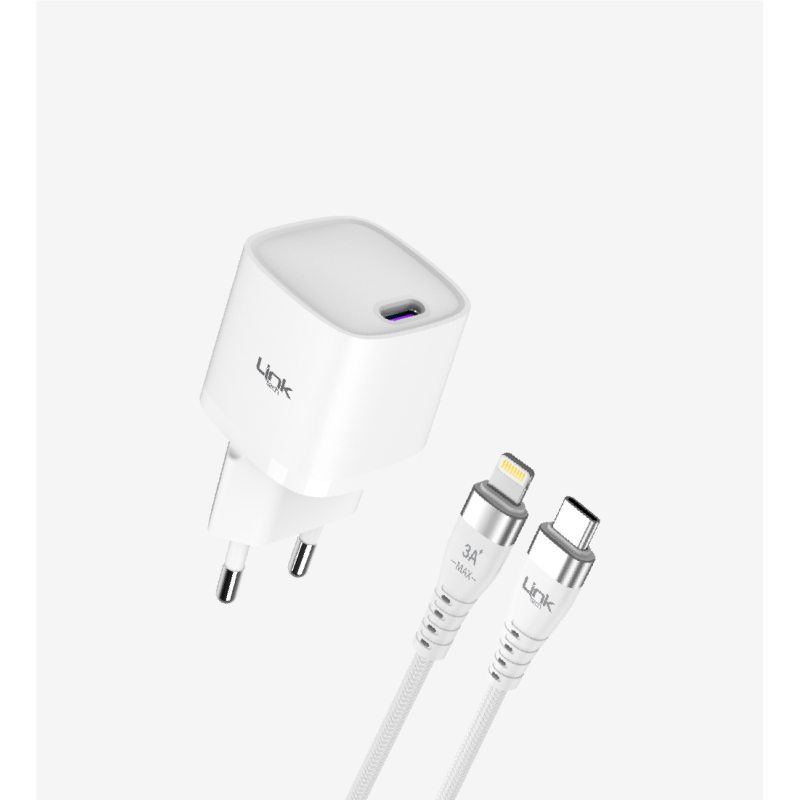 G841 Premium Tip-C Lightning Kablolu Mini 20W USB-C Süper SI GaN Şarj 