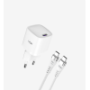 G842 Premium Tip-C Kablolu Mini 20W USB-C Süper SI GaN Şarj Adaptörü |