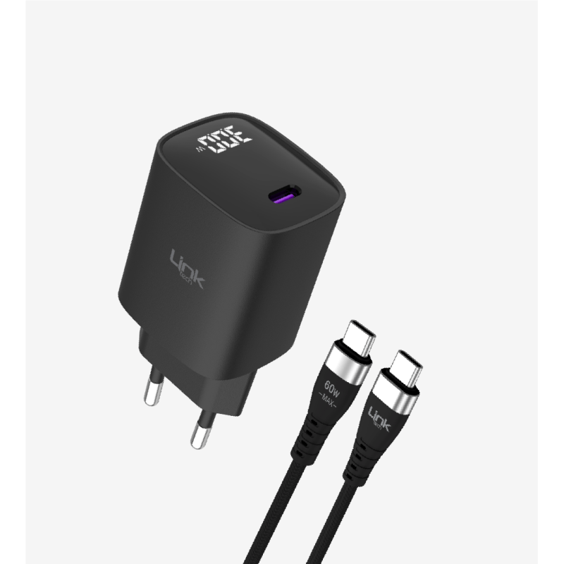 G847 Premium Tip-C Kablolu Mini 30W USB-C Süper SI GaN Şarj Adaptörü |