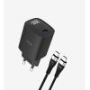 G847 Premium Tip-C Kablolu Mini 30W USB-C Süper SI GaN Şarj Adaptörü |