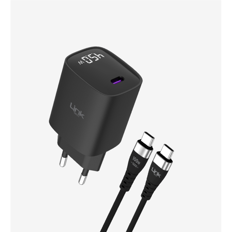 G850 Premium USB-C to USB-C Kablolu 45W Süper SI GaN Şarj Adaptörü | L