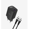 G850 Premium USB-C to USB-C Kablolu 45W Süper SI GaN Şarj Adaptörü | L
