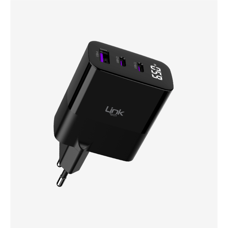 G852 Premium 3'lü Çıkış 65W Süper SI GaN Şarj Adaptörü | LinkTech