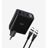 G853 Premium Tip-C Kablolu 3'lü Çıkış 65W Süper SI GaN Şarj Adaptörü |