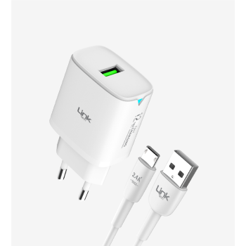 C301 Safe 12W Micro USB Kablolu Hızlı Şarj Cihazı | LinkTech