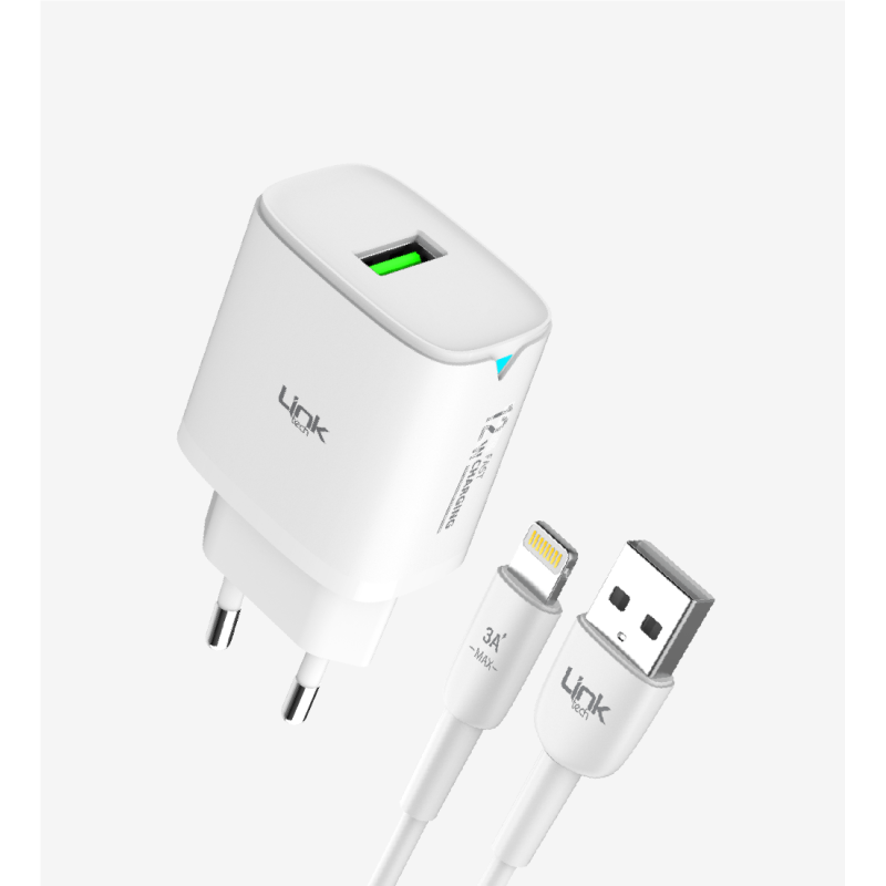 C302 Safe 12W Lightning Kablolu Hızlı Şarj Cihazı | LinkTech