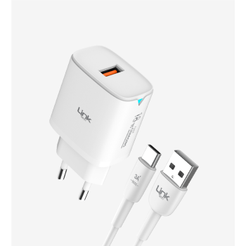 C303 Safe 18W USB-A Tip-C Kablolu Hızlı Şarj Cihazı | LinkTech