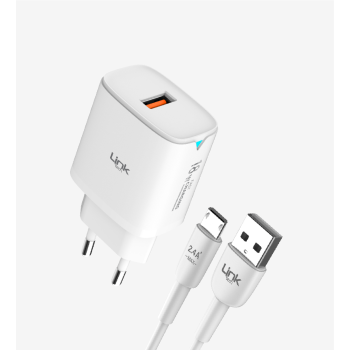 C305 Safe Micro USB Kablolu 18W Hızlı Şarj Cihazı | LinkTech