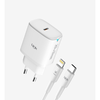 C308 Safe Tip-C Lightning Kablolu 20W Hızlı Şarj Cihazı | LinkTech